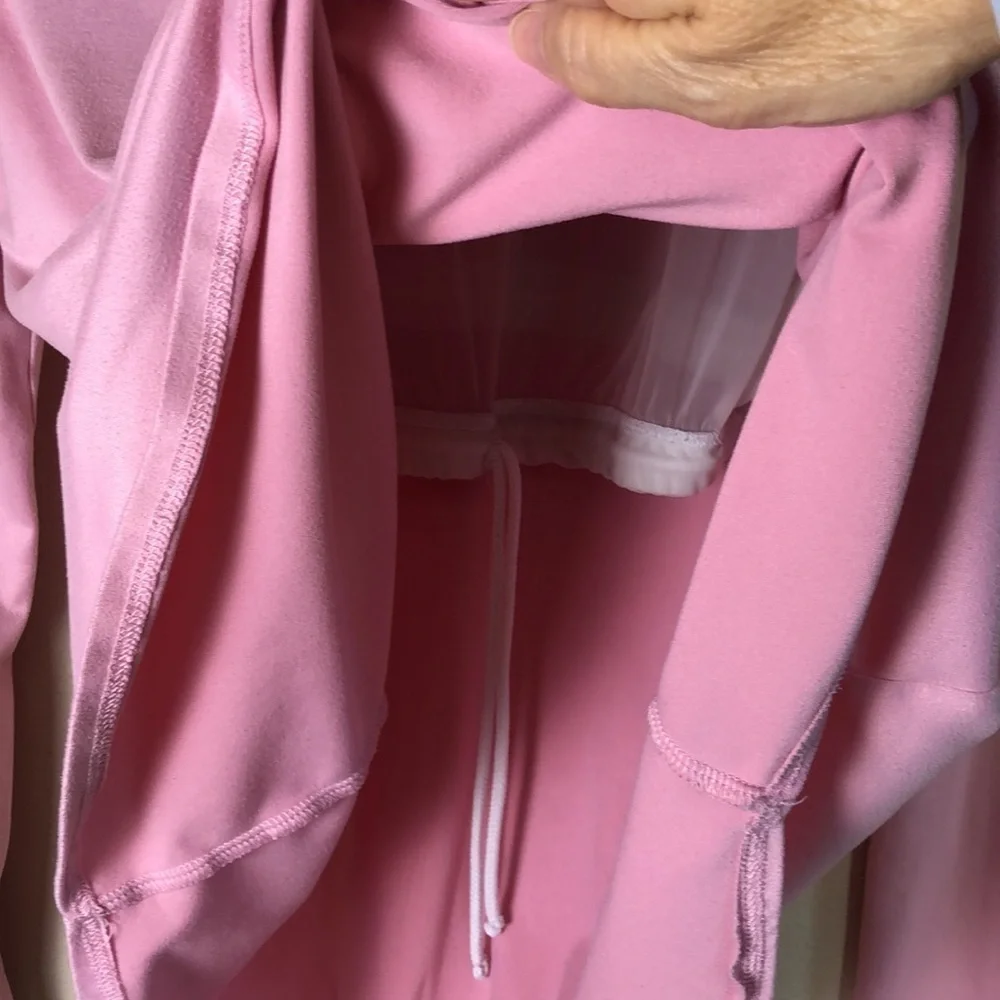 JU JU‎ JAMS Large Pink Blake Long Sleeve Tee 100% Modal Loungewear Built-in Bra